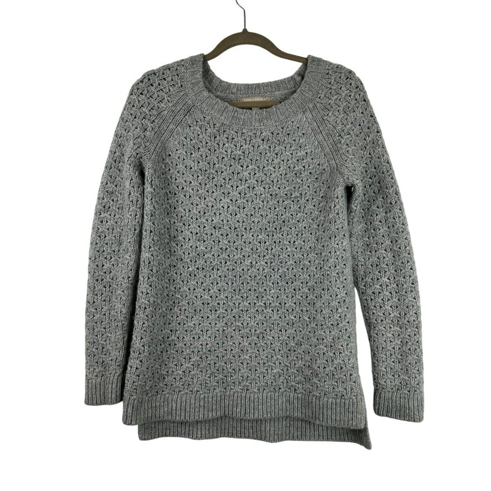 Banana Republic Womens Small Gray Merino Wool & Alpaca Blend Knit Chunky Sweater